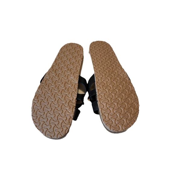 NEW Black Studded Cork‎ Slide Sandals Women’s 11 EU 44 Faux Leather - Picture 5 of 5